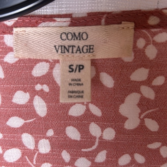 Y2K COMO blouse,women S, boho ,EC,Embroidered,cut outs, yoke,festival,pink/rust - Picture 8 of 16